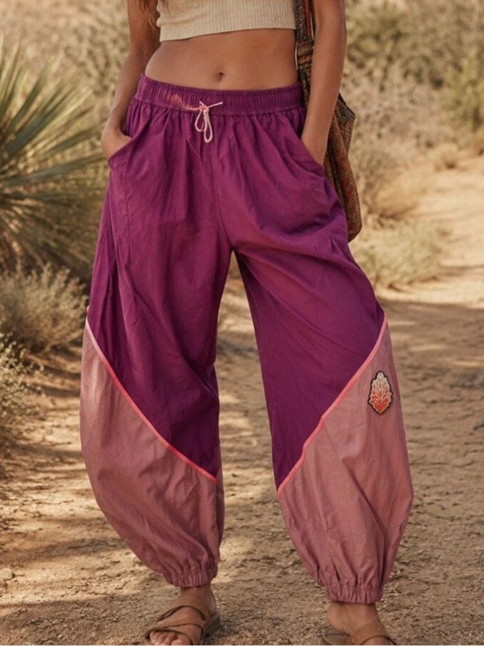 FP Movement by Free People Two-Tone Purple & Mauve Track Joggers